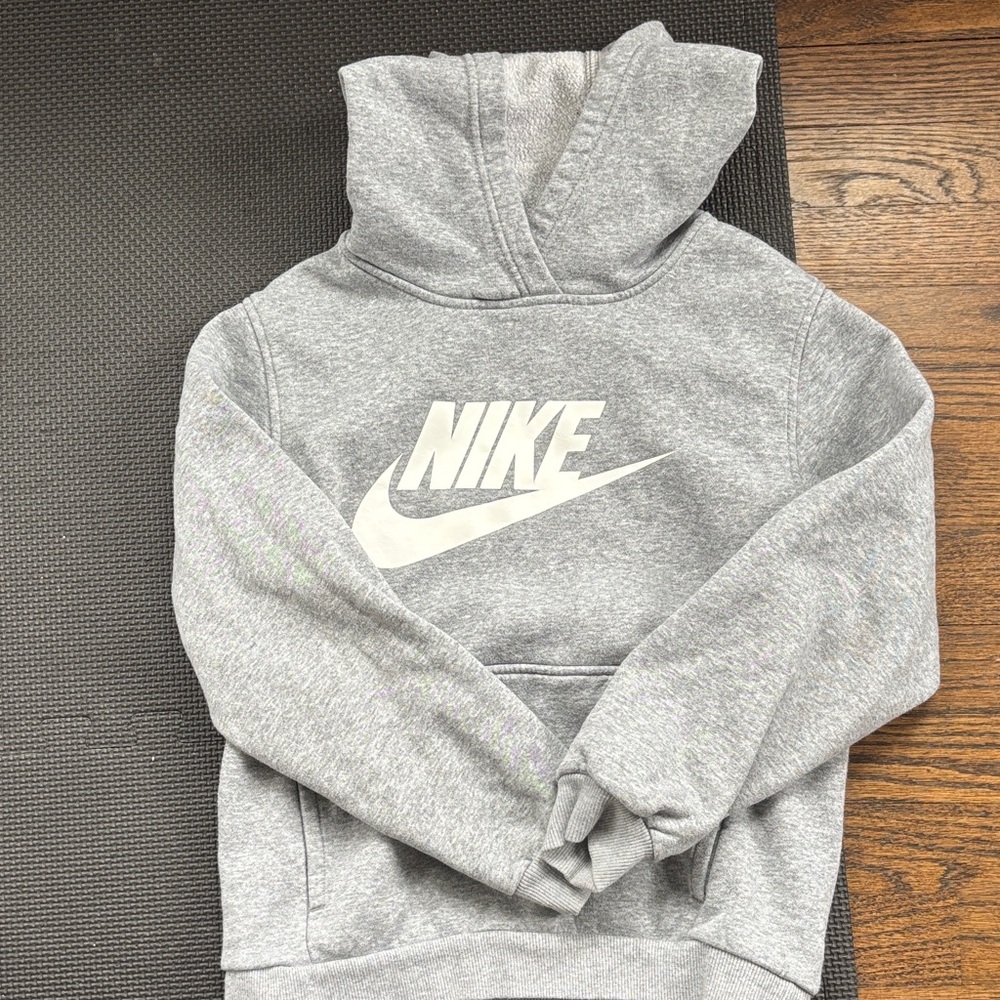 Nike Grey Pullover Hoodie with White Logo